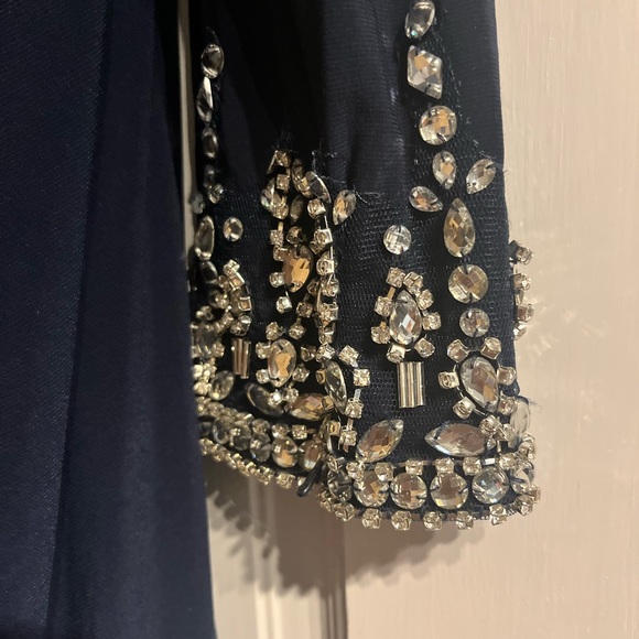 Mac Duggal Drop Shoulder Beaded Cuff Gown - Picture 10 of 10